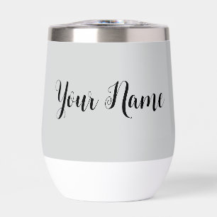 Gris clair minimaliste Signature moderne Nom Cursi