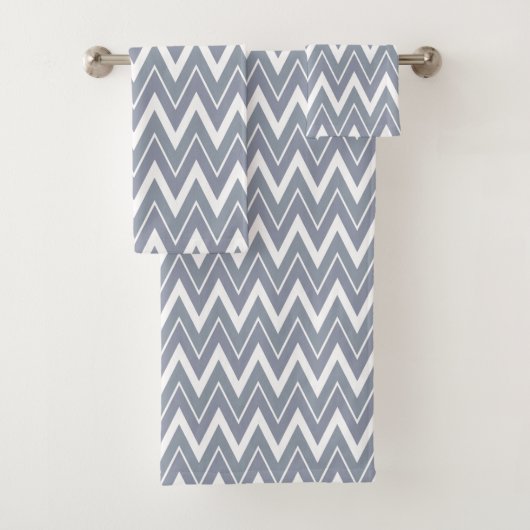 Gris Clair Moderne Blanc Chevron Rayé (En situation)