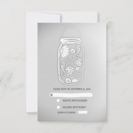 gris clair plage mason mariage pot mariage cartes (Devant)