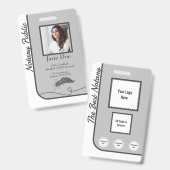 Gris Classic Style Notaire Public ID Badge QR Code (Avant & arrière)