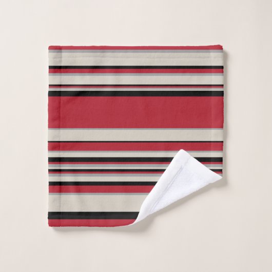 Gris complexes - Rouge, gris, noir et blanc os (Gant de toilette)