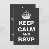 Gris Conserver le calme Mariage RSVP (Devant / Derrière)