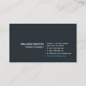 Gris cool, bleu et blanc - Carte de visite (Dos)