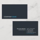 Gris cool, bleu et blanc - Carte de visite (Devant / Derrière)