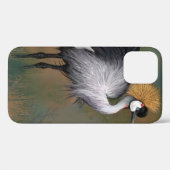 Gris coque iphone de grue couronnée (Verso (horizontal))