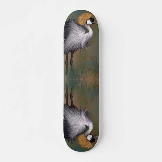 Gris Crowne Crane Bird Skateboard (Devant)
