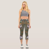 Gris Crowned Crane Capri Leggings (Recto)