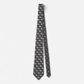 Gris Dachshund Papa Accessoire Necktie Cravate (Devant)