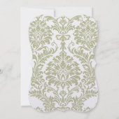 Gris Damas Fils Bight Jaune Faire-part de mariage (Dos)