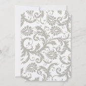 Gris Damas Fils Bight Jaune Faire-part de mariage (Dos)