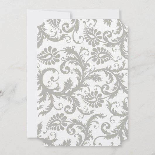 Gris Damas Fils Bight Jaune Faire-part de mariage (Dos)