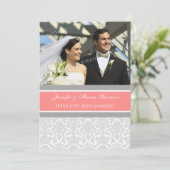 Gris Damas Photo Juste Marié Cartes Faire-part (Debout devant)