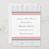 Gris Damas Photo Juste Marié Cartes Faire-part (Dos)