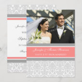 Gris Damas Photo Juste Marié Cartes Faire-part (Devant / Derrière)