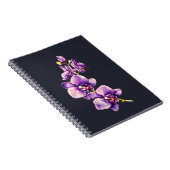 Gris d'ardoise foncée, Carnet Spiral d'orchidée po (Côté Droit)