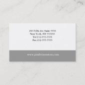 Gris de carte de visite de conducteur d'éducateur (Dos)