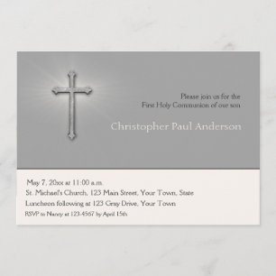 Gris de charbon de bois, croix, invitation