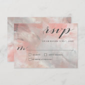 Gris de corail Abstrait Brochures Mariage RSVP (Devant / Derrière)