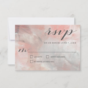 Gris de corail Abstrait Brochures Mariage RSVP