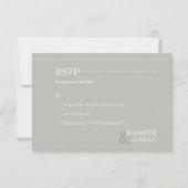 Gris de granit minimal Carte de mariage moderne RS (Devant)