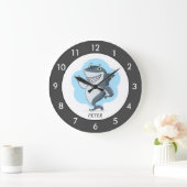 Gris de requin personnalisé Grande horloge (Maison)