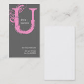 Gris de rose de carte de visite d'alphabet de (Devant / Derrière)
