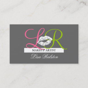 Gris de rose de cartes de visite de monogrammes de
