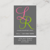 Gris de rose de cartes de visite de monogrammes de (Dos)