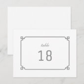 Gris Déco Chic Numéro de table Carte postale (Devant / Derrière)