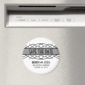 Gris déco fleurir Enregistrer la date Magnet (In Situ (Lave-vaisselle))