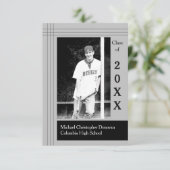 Gris des bandes modernes - Faire-part de 3x5 (Debout devant)