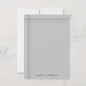 Gris des bandes modernes - Faire-part de 3x5 (Dos)