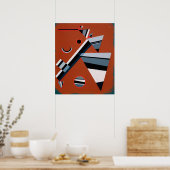 Gris door Kandinsky Abstract schilderen Moderne Ku Poster (Keuken)