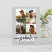 Gris doux 4 Photo Collage Faire-part Grad (Debout devant)