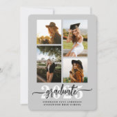 Gris doux 4 Photo Collage Faire-part Grad (Devant)