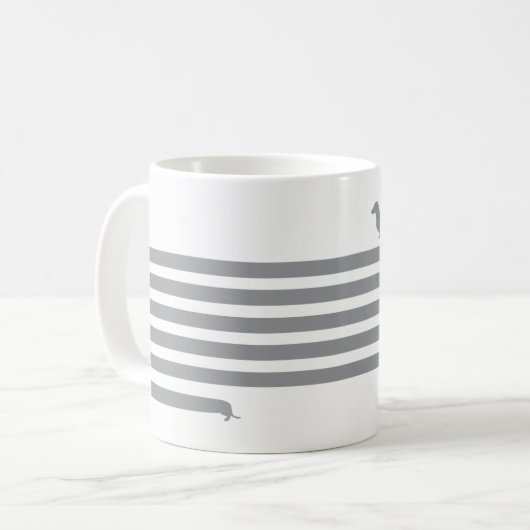 Gris drôle de tasse de teckel (Devant gauche)