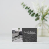 Gris élégant de carte de visite de décorateur (Debout devant)
