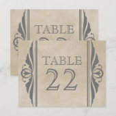 Gris Elegant Déco Numéro de table Carte postale (Devant / Derrière)