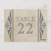 Gris Elegant Déco Numéro de table Carte postale (Dos)