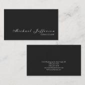 Gris élégant professionnel moderne Carte de visite (Devant / Derrière)