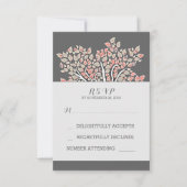 gris élégant vieux branches arbre mariage cartes R (Devant)