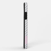 Gris et blanc bande Monogramme iPhone 5 Coque (Dos/Droite)