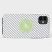 Gris et blanc bande Monogramme iPhone 5 Coque (Dos (Horizontal))