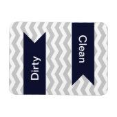Gris et blanc Chevron Motif Lave-vaisselle Magnets (Horizontal)