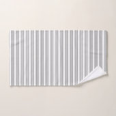 Gris et blanc cinq bandes motif (Serviette à main)