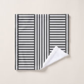 Gris et blanc Géométrique (Gant de toilette)