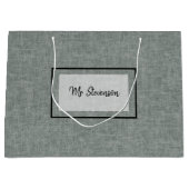 Gris et blanc. grand sac cadeau (Devant)