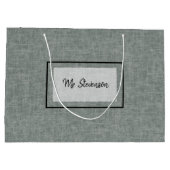 Gris et blanc. grand sac cadeau (Dos)