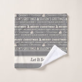 Gris et blanc Joyeux Noël Typographie rétro (Gant de toilette)