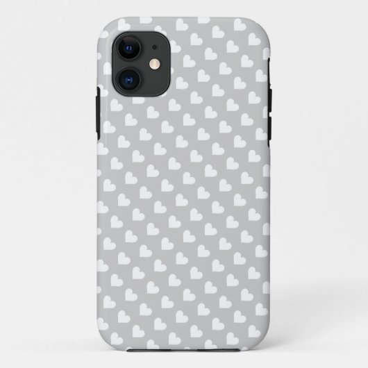 Gris et blanc Motif de coeur iPhone 5 Coque (Dos)